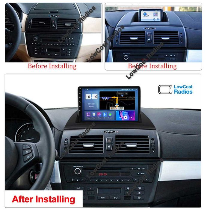 Auto Rádio ANDROID - BMW X3 [E83] (2004 a 2010) | 9'' GPS BT USB WIFI | CARPLAY • ANDROID AUTO