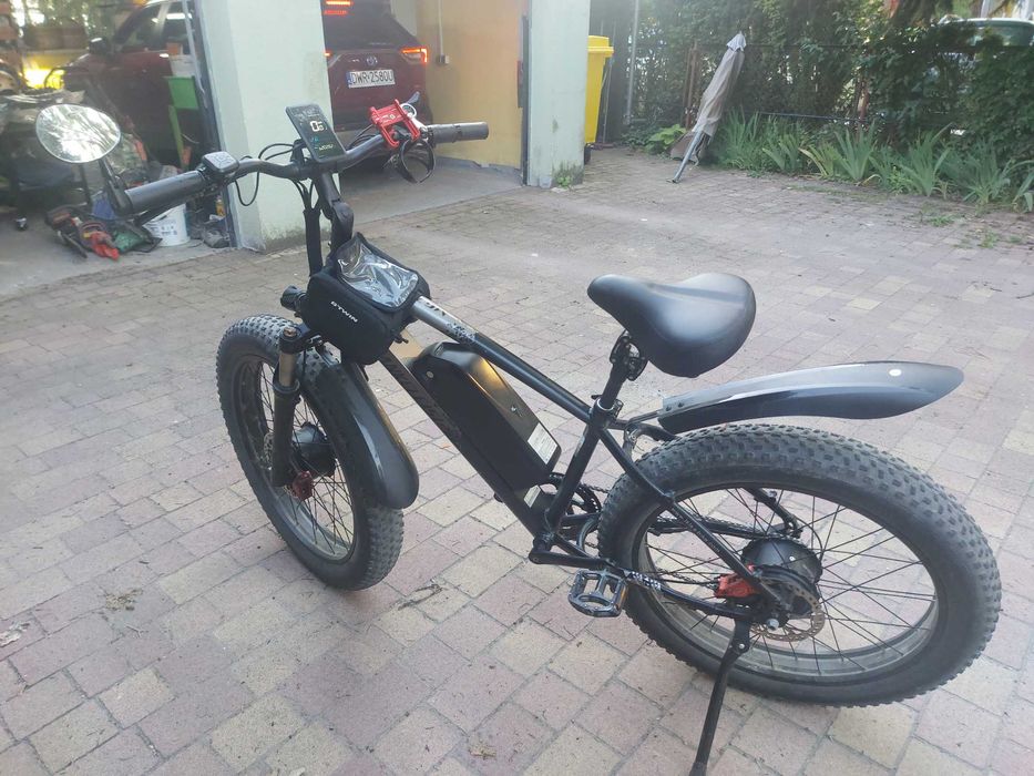Rower elektryczny Lankeleisi MG740 plus dual 48V 20 AH fatbike Hamulce hydrauliczne, błotniki, lusterko,