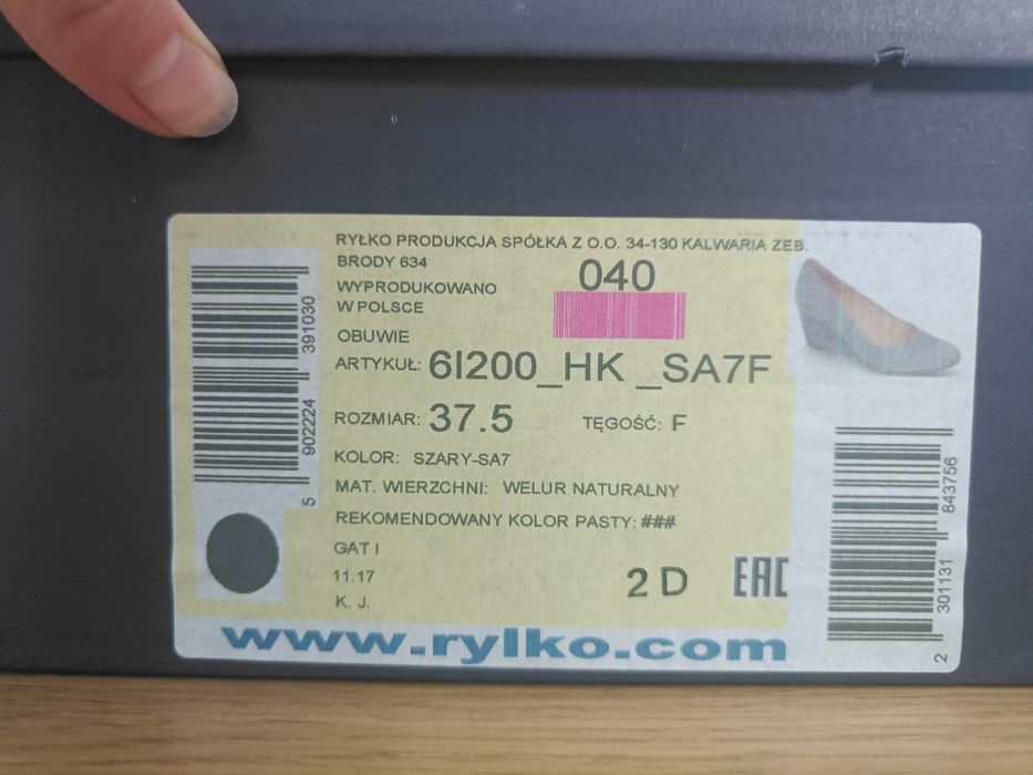 Ryłko szare buty na koturnie 37.5
