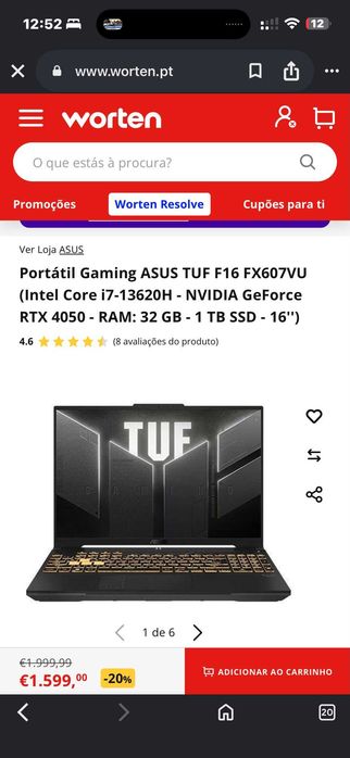 Portátil Gaming ASUS TUF F16 FX607VU