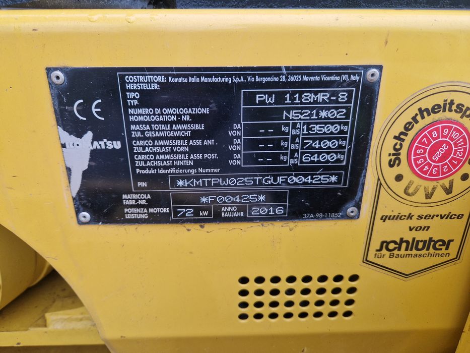 Komatsu PW118 MR -8