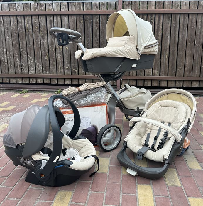 Stokke Xplory V4 Melange бежева 3 в 1 ПОВНА КОМПЛЕКТАЦІЯ
