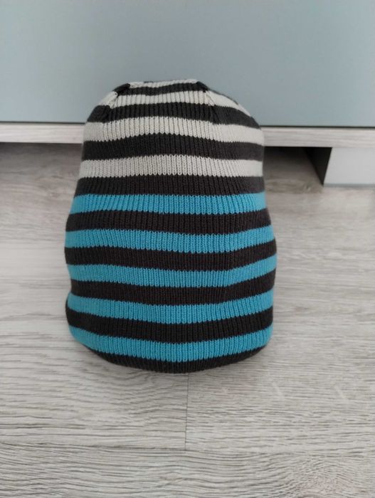 czapka zimowa, w paski, dla chłopca rozm. 56