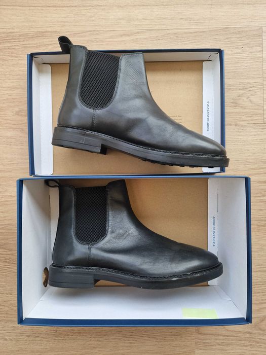 Botins UNISEXO Dustin NOVOS, pele preta, tamanho 41