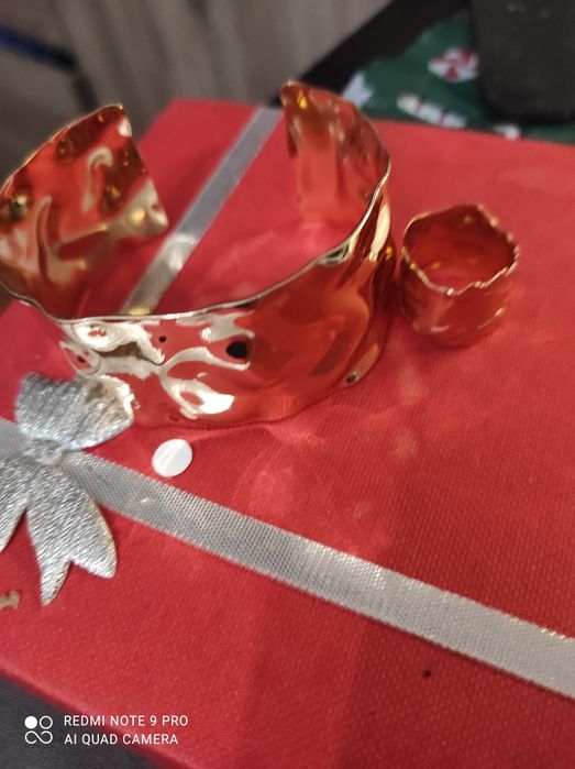 Nowy Zestaw biżuterii bransoletka z pierścionkiem