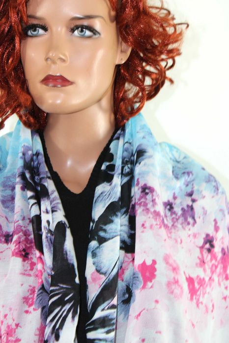 d9 DIVIDED BY H&M Stylowy Miękki Kolorowy Szal Apaszka 105x152