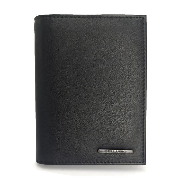 portfel antykradzieżowy męski skórzany rfid bellugio - czarny