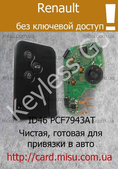 Ключ карта Renault Megane 2 Scenic 2 без ключевой доступ ключ Renault