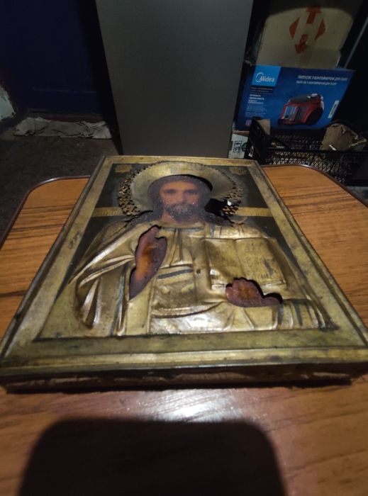 Старинная иконка Иисуса Христа примерно 19 век Лотунь