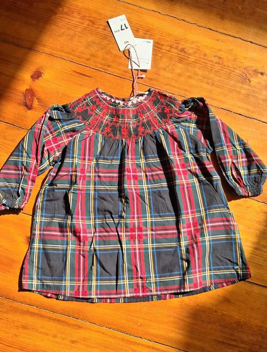 Vestido xadrez MO 3 anos