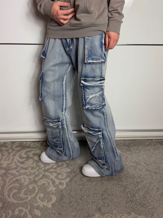 Baggy Spodnie Baby Blue Multi Pocket Y2K