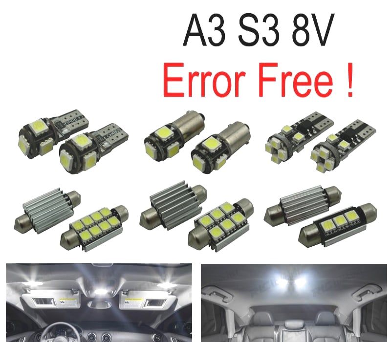 KIT COMPLETO 15 LAMPADAS LED INTERIOR AUDI A3 S3 8 V SEDAN QUATTRO SPORTBACK LIMUSINA 14-