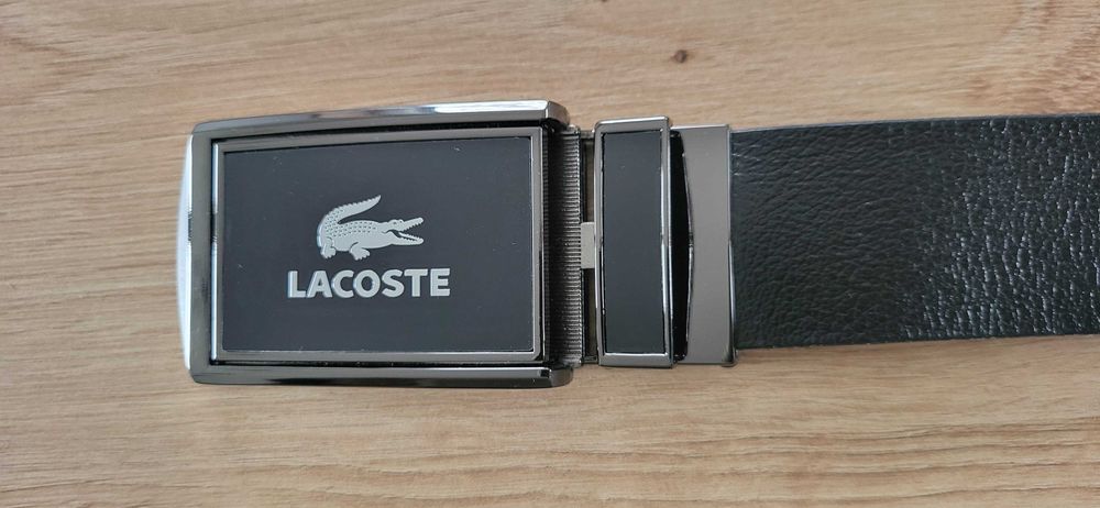 LACOSTE elegancki pasek do spodni automatyczny skóra 100% 40/125