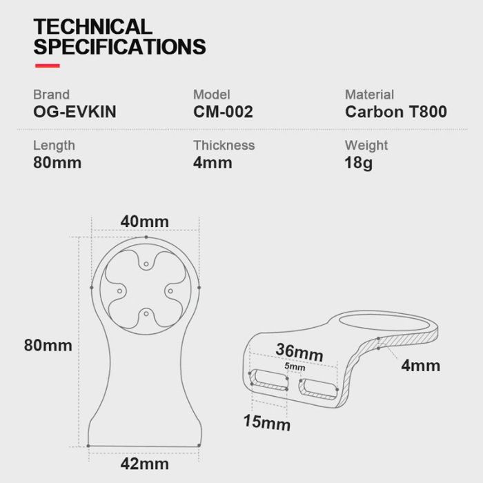 Крепление OG-EVKIN для велокомпьютеров GARMIN BRYTON фонарика камеры