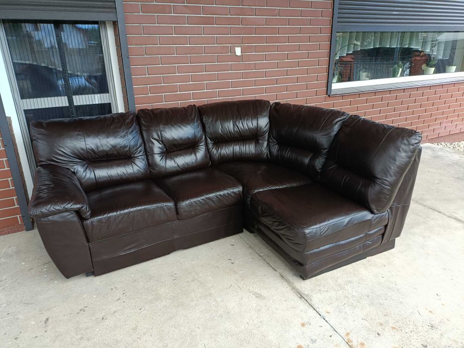 Sprzedam narożnik ze skory -Skóra -skórzany –skórzana -skórzane