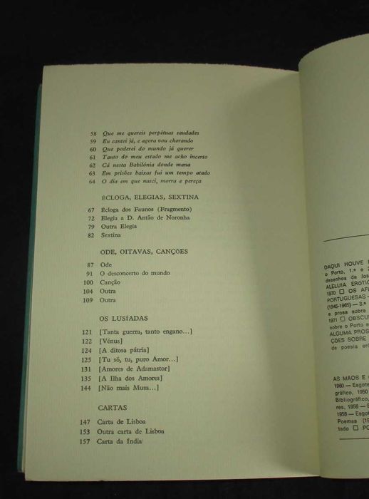 Livro Versos e Alguma Prosa de Luís de Camões
