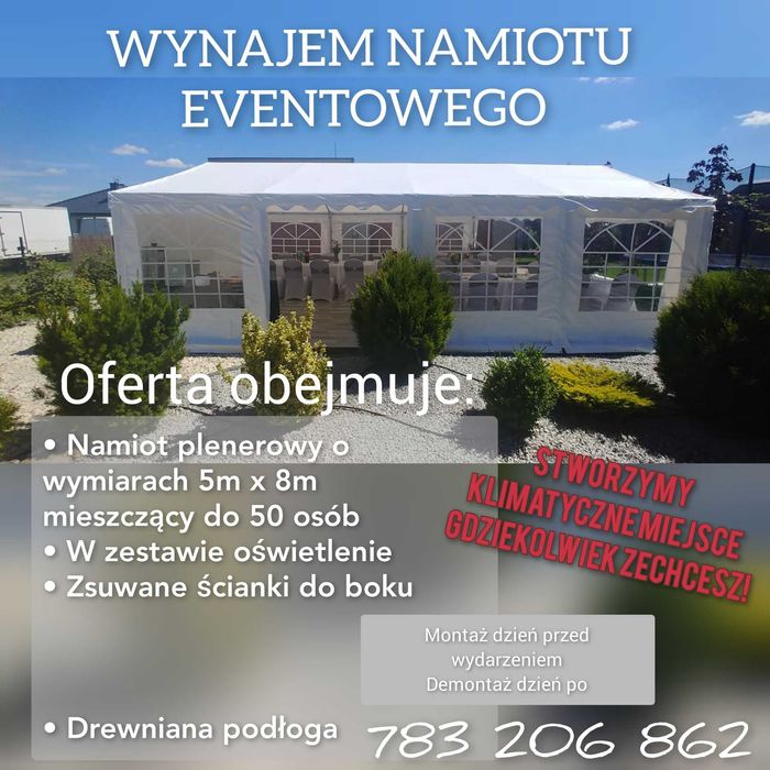 Wynajem NAMIOT Imprezowy Na każdą okazję!