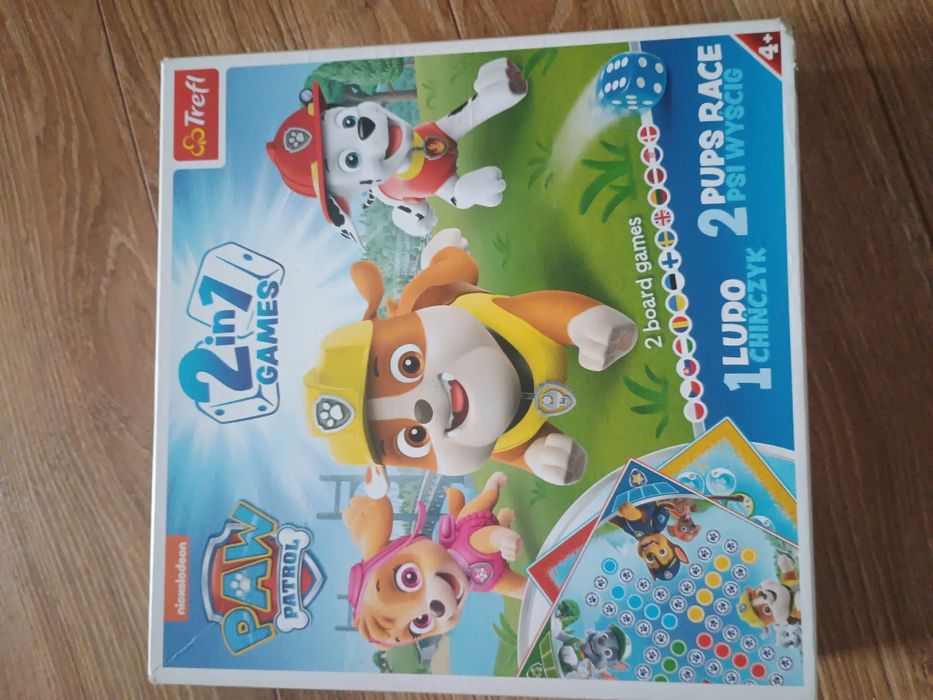 Gra planszowa 2w1  psi patrol puzzle 3w1