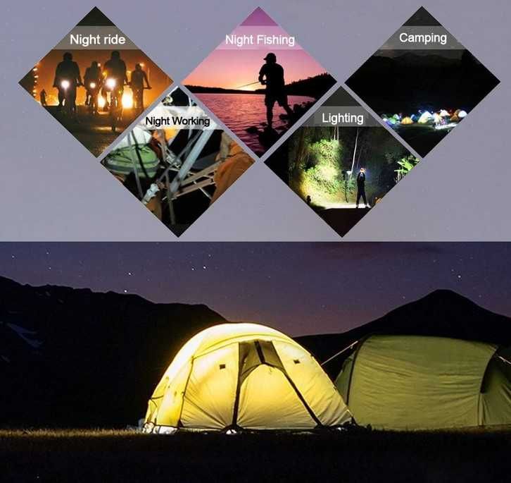 Foco / Lanterna Led 80W 4 modos Luz 11000mah Powerbank IP65