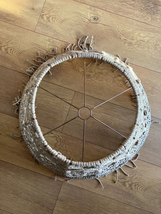 Abażur pleciony boho duży handmade sznurkowy