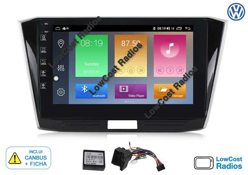 Auto Rádio GPS VW PASSAT B8 | 10' ANDROID 15 • Multimédia BT USB WIFI