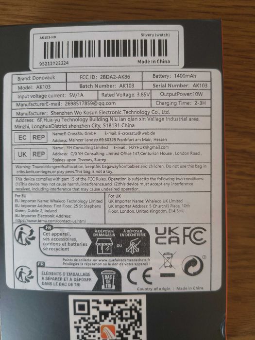 Smart Watch AK103 - 2,1-calowy wyświetlacz HD, BATERIA 1400 Ah !!!