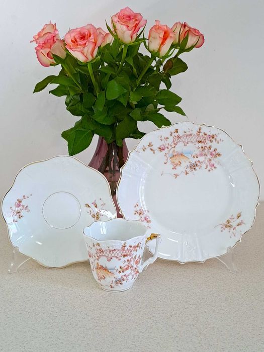 Filiżanka trio Hermann Ohme Szczawienko 1885 - 1910 r. Niedersalzbrunn