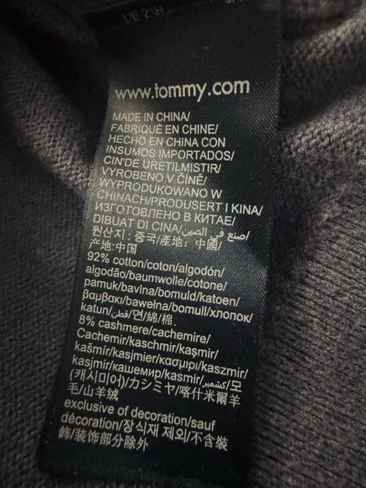 Tommy Hilfiger,męski sweter r.M niebieski extra stan bawełna + kaszmir