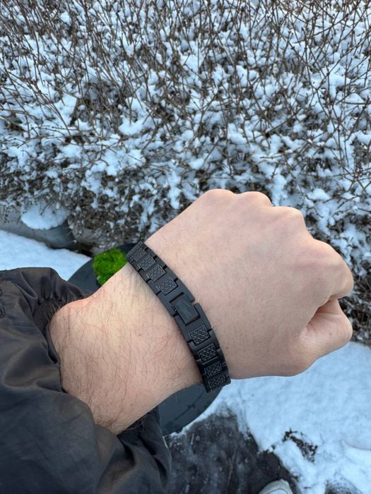 Браслет Lacoste черный мужской браслет Лакост серебряный цепочка серый