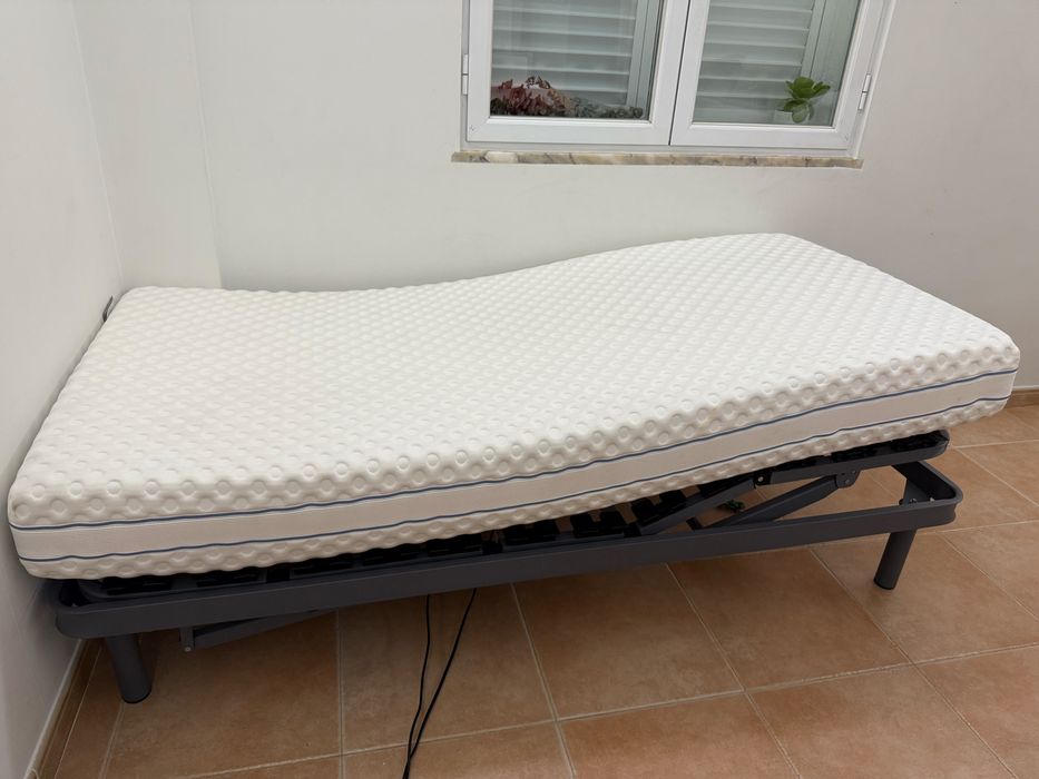Somier Cama ortopedica eletrica com colchão visco