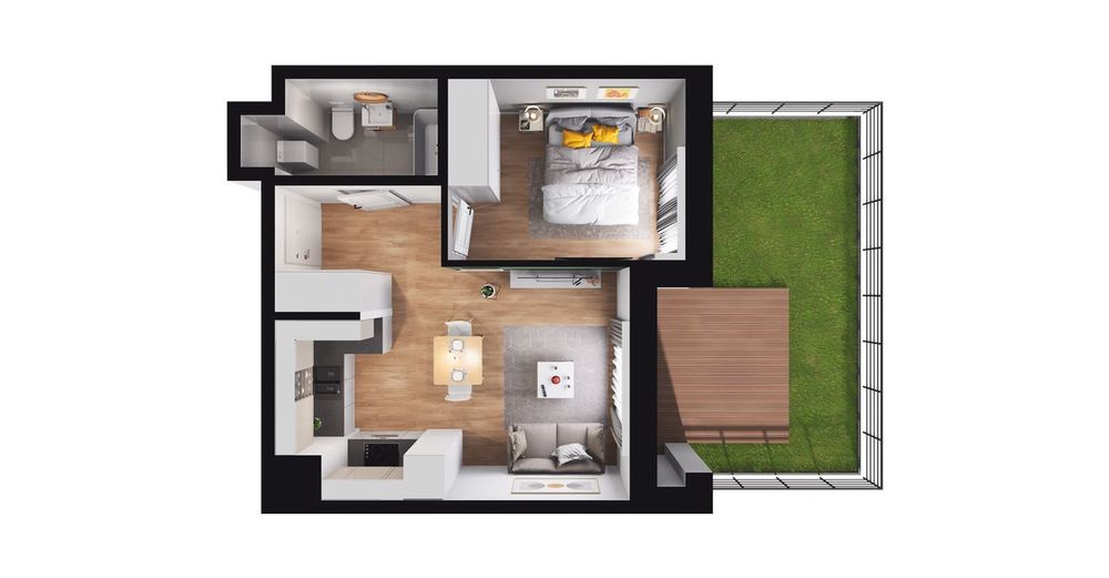 2-pokojowe mieszkanie 32 m² + ogródek Bezpośrednio - Widok 2