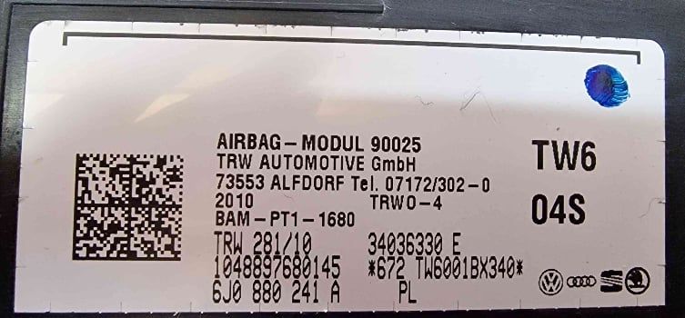 Airbag Banco Esquerdo 6J0880241 - SEAT IBIZA IV