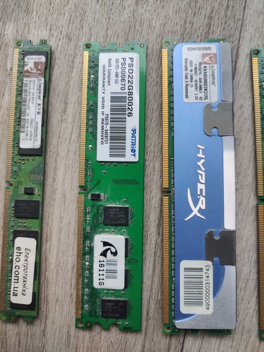Оперативна пам'ять до ПК DDR2 2gb, 1gb. DDR1 512mb, 256mb