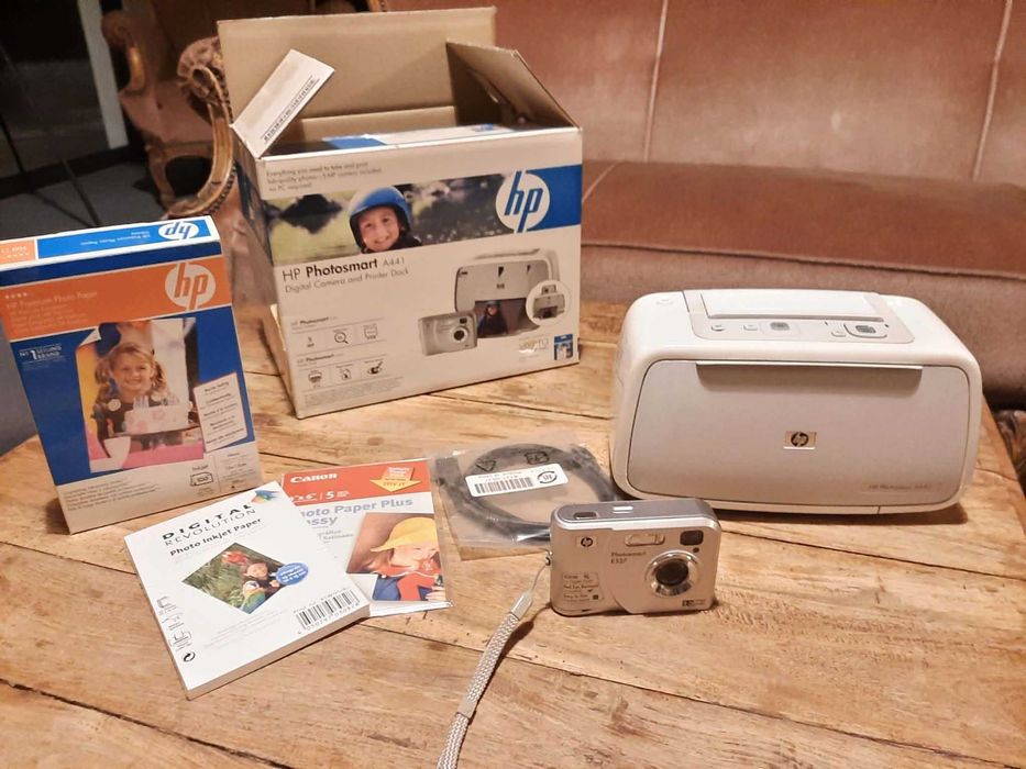 Retro zestaw foto HP Photosmart A441-aparta+drukarka+pudełko