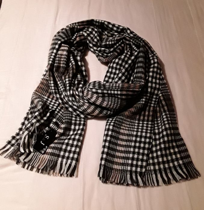 Echarpe grande em xadrez, unissexo, nova com etiqueta