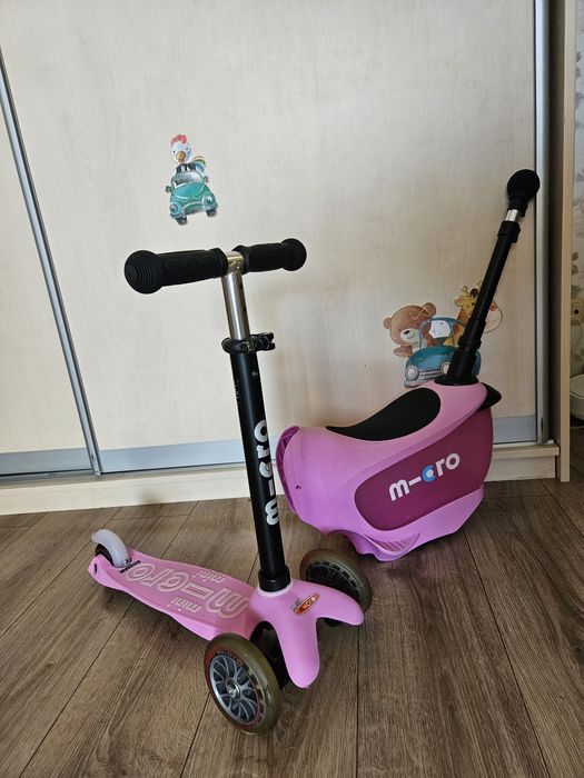Самокат дитячий Micro Mini2go Deluxe Pink триколісний