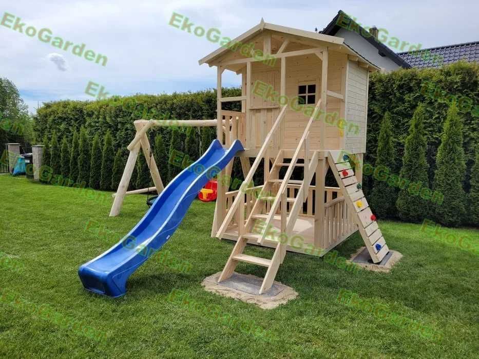 Place zabaw domki huśtawki