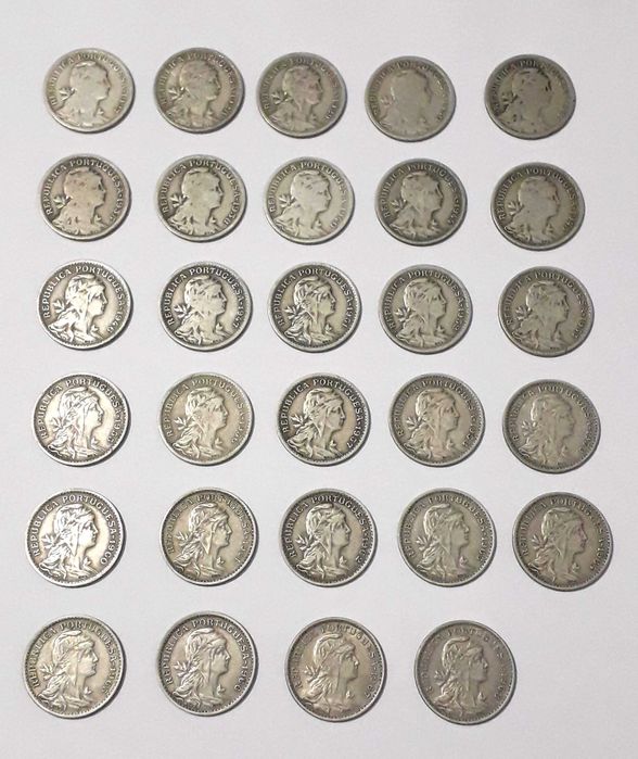 50 Centavos da República Portuguesa - Lote de 29 moedas