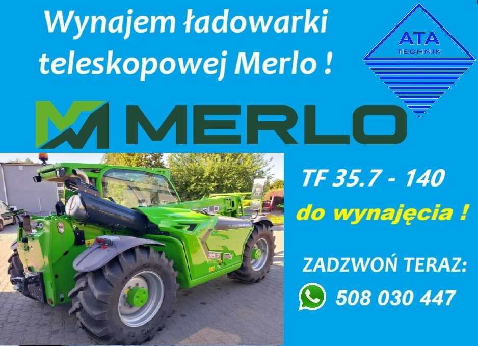 Wynajem ładowarki teleskopowej Merlo TF35.7 3.5 tony paleciak, łyżka