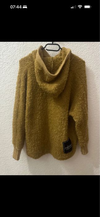bluza sweter z kapturem musztardowy minouu musztardowa