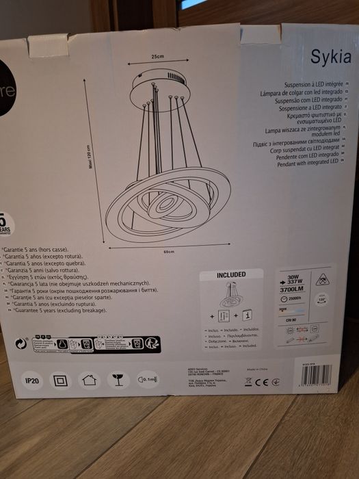 Lampa LED Sykia żyrandol