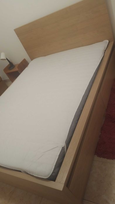 Cama Casal Malm IKEA + Colchão
