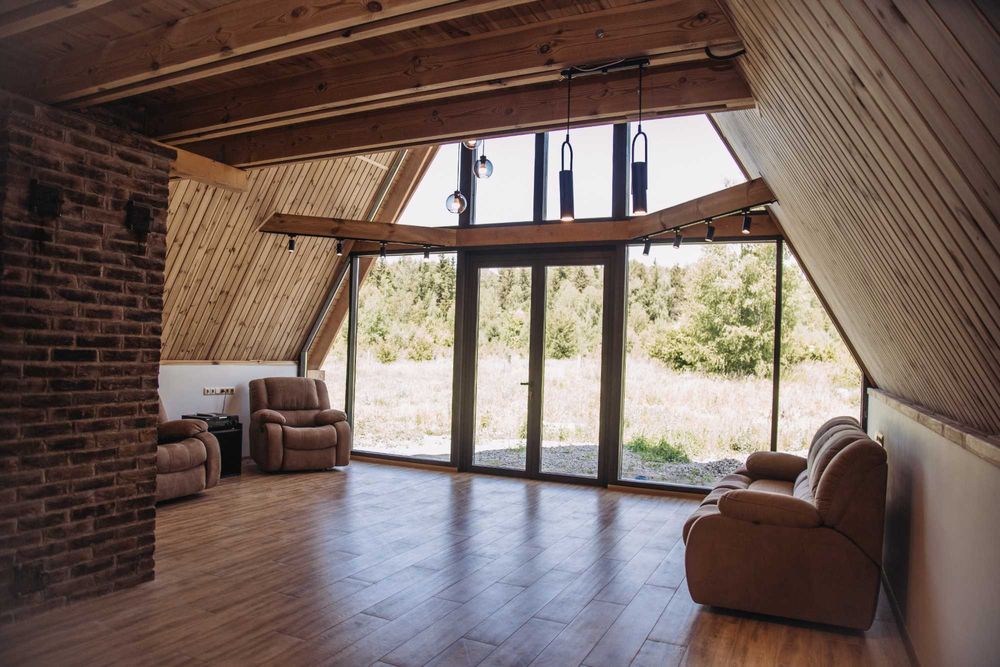 Будівництво капітального будинку шале (а-фрейм), 100 кв.м. під ключ