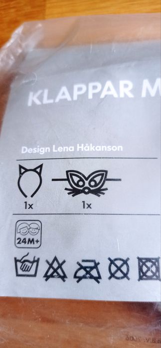 IKEA Klappar Maskarad nowa maska i uszy kot kotek