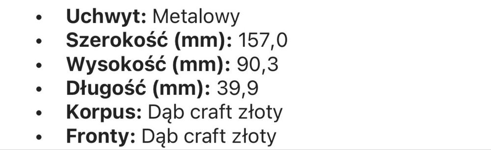 Komoda dąb craft złoty