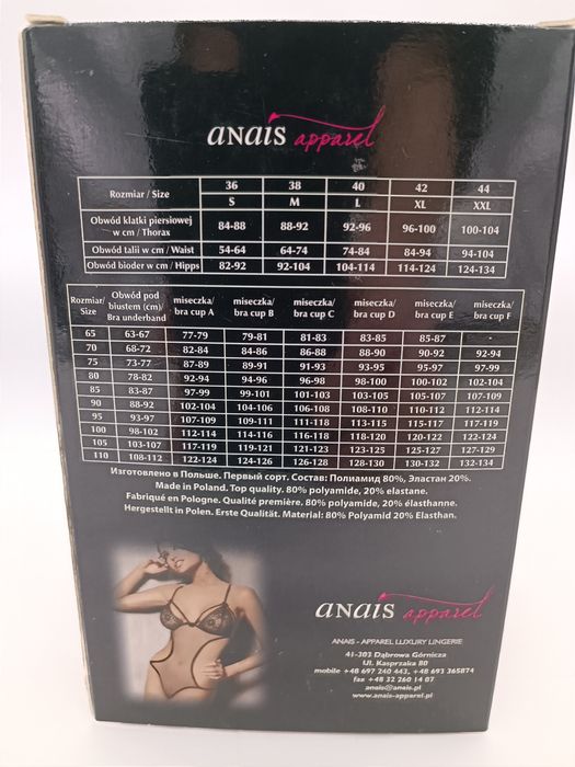 Sexy czarne prześwitujące body Anais Aisha nowe rozm. S