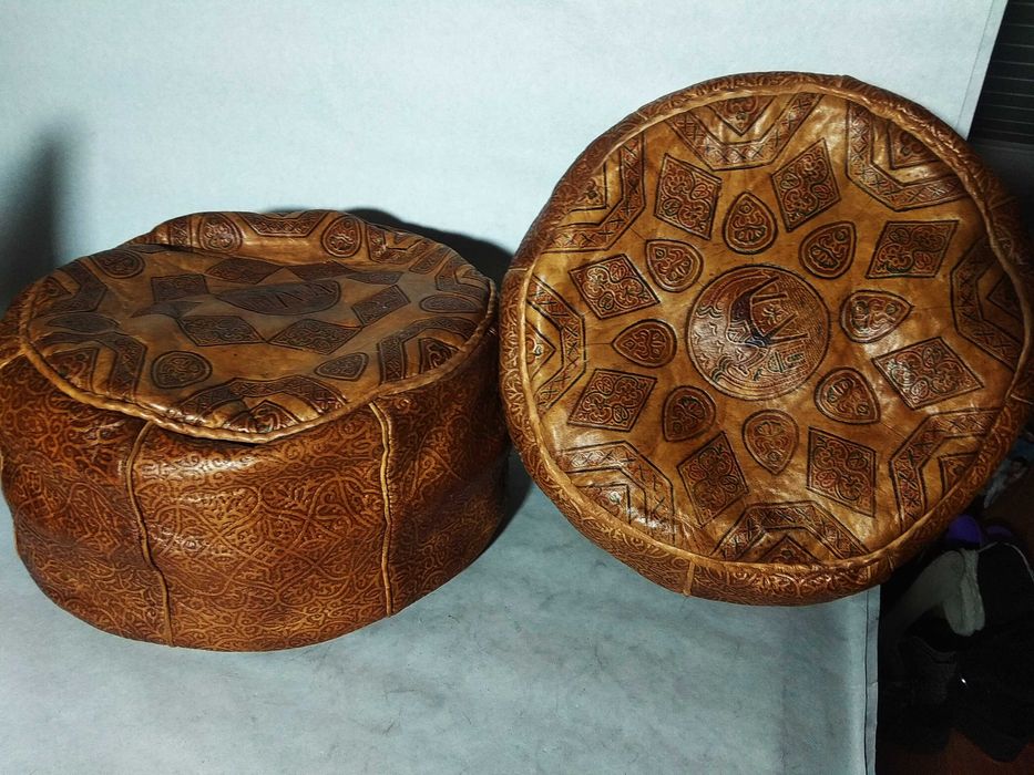 Пуфік шкіряний, handcrafted marocco