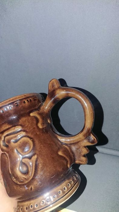 Stary ceramiczny kufel do piwa orzeł syrenka warszawska PRL