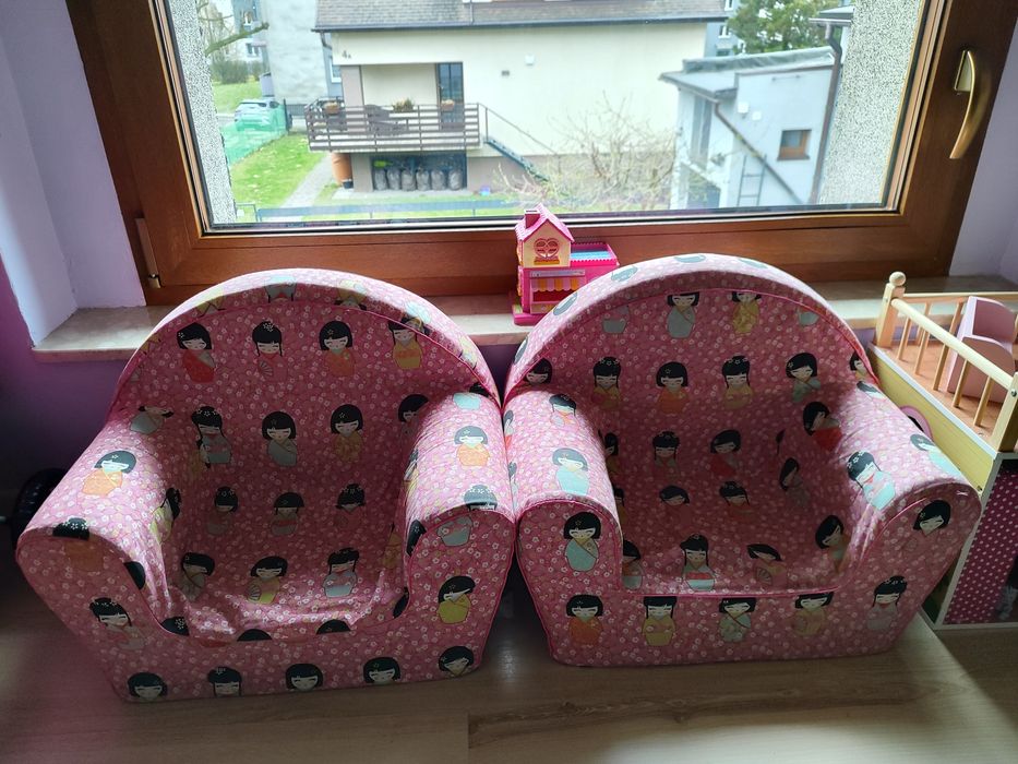 Pufa fotel dla dzieci bliźniaczki