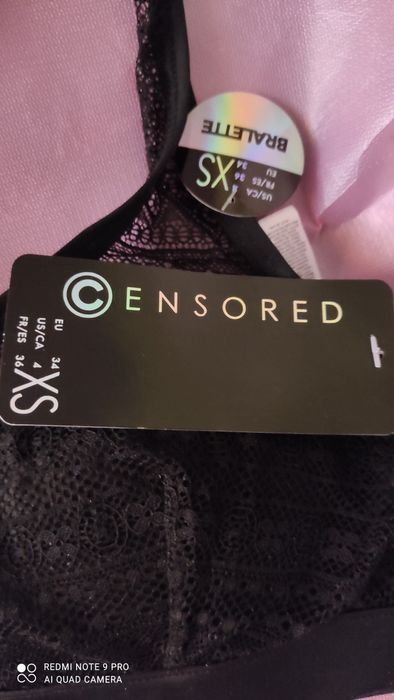 Bardzo ładny top, stanik sportowy rozm. XS koronkowy czarny